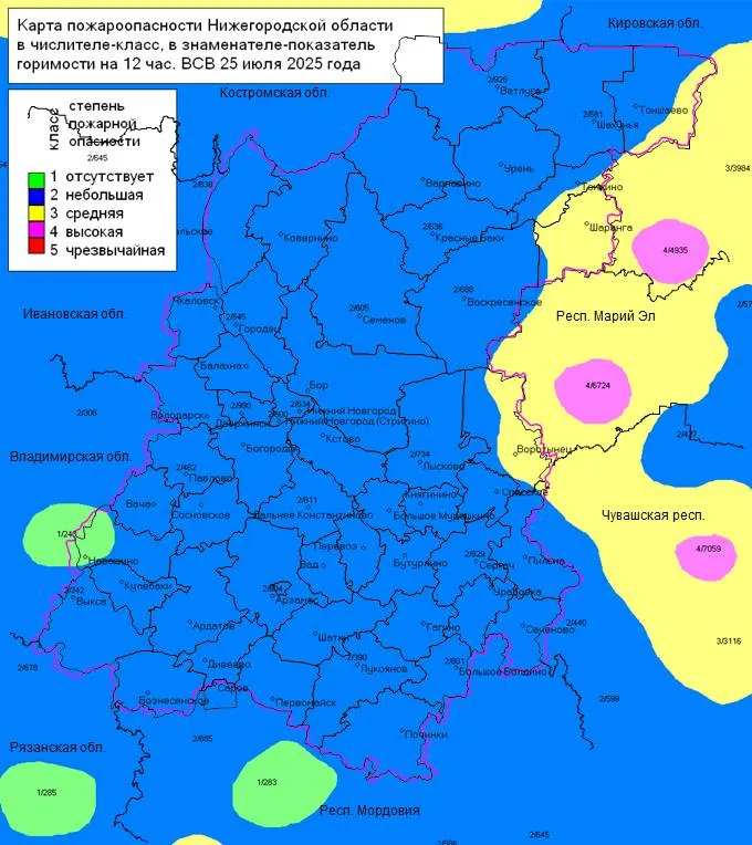 Пожароопасность на 25.07.2025г. - полностью 2 класс