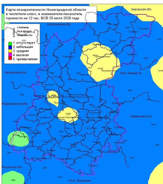 Пожароопасность 29.07.2026 г. -  полностью 2 класс
